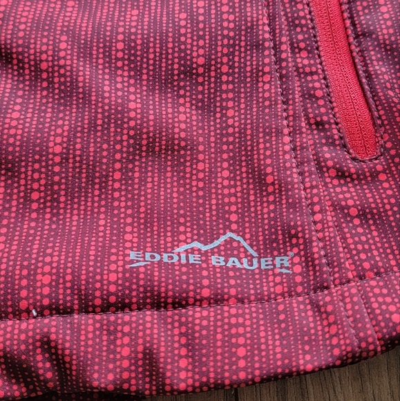 Eddie Bauer Women's xs Red Black Zipper Jacket Wind Water Resistant - Picture 2 of 7